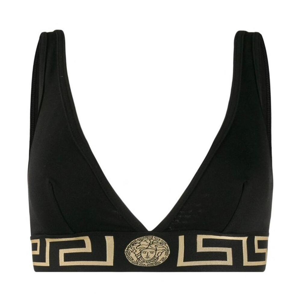 VERSACE Medusa Greca logo cotton jersey lingerie bra top S